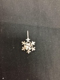 Laser-Carved Detailed 15mm Diameter Sterling Silver Snowflake Pendant