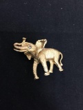 Napier Designer Gold-Tone 43x38mm Detailed CZ Accented Fashion Elephant Brooch