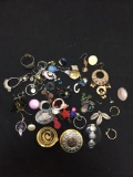 Lot of Various Size & Style Mismatched Single Earrings