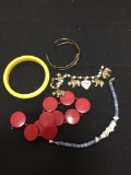 Lot of Five Various Shape & Styled Fashion Alloy Bracelets