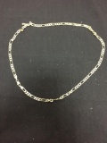 Figaro Link 5.5mm Wide 24in Long 14Kt Gold-Plated Necklace