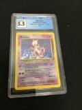 CGC Graded Pokemon Base Set Holo Rare Mewtwo 19/102 Card Excellent 5.5