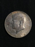 United States 1966 Kennedy Half Dollar - 40% Silver Coin - 0.147 ASW