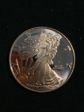 Walking Liberty Style 1 OZ .999 Fine Copper Bullion Round