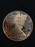 Walking Liberty Style 1 OZ .999 Fine Copper Bullion Round