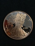 Walking Liberty Style 1 OZ .999 Fine Copper Bullion Round