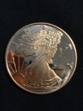 Walking Liberty Style 1 OZ .999 Fine Copper Bullion Round