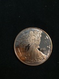 Walking Liberty Style 1 OZ .999 Fine Copper Bullion Round