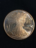 Walking Liberty Style 1 OZ .999 Fine Copper Bullion Round