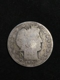 1901 United States Barber Half Dollar - RARE 90% Silver Coin - 0.361 ASW