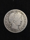 1915-S United States Barber Half Dollar - RARE 90% Silver Coin - 0.361 ASW