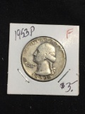 1953-P United States Washington Quarter - 90% Silver Coin