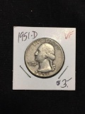 1951-D United States Washington Quarter - 90% Silver Coin