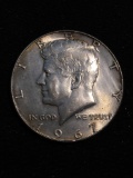 United States 1967 Kennedy Half Dollar - 40% Silver Coin - 0.147 ASW