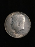 United States 1967 Kennedy Half Dollar - 40% Silver Coin - 0.147 ASW