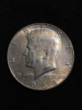 1968-D United States Kennedy Half Dollar - 40% Silver Coin - 0.147 ASW