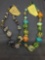 Lot of Two Sylvia Luppert Designer Handmade Polymer Clay Bead Colorful Hand-Strung Necklaces