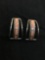 Rhodochrosite Inlaid 25mm Long 15mm Wide Rope Detailed Pair of Sterling Silver Earrings