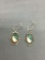 Mother of Pearl, Onyx & Malachite Mosaic Inlaid Center Vintage Design Oval 18x13mm Pair of Sterling