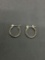 Rounded 13mm Diameter 1.5mm Wide Pair of High Polished Sterling Silver Hoop Earrings