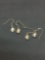 Lot of Two Marijuana Leaf Detailed 11x7mm Pair of Sterling Silver Dangle Earrings