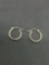 Rounded High Polished 19mm Diameter 1.75mm Wide Pair of Sterling Silver Hoop Earrings