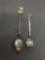 Lot of Two Collectible Spoons, One Enameled 5.25in Long w/ Dutch Theme & One 4.5in Long Lucerne