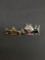 Lot of Two Scottish Terrier Themed Fashion Alloy Brooches, One Silver-Tone 1.75in Long & Gold-Tone