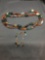 Lot of Two Matched Set Polished Multi-Colored Agate Beaded Hand-Strung 42in Necklace & 7in Bracelet