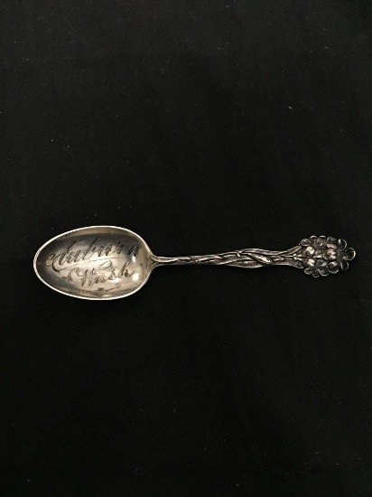 Ornate Floral Decorated 5.5in Long 1.25in Wide Engravable Collectible Sterling Silver Signed