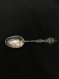 Ornate Floral Decorated 5.5in Long 1.25in Wide Engravable Collectible Sterling Silver Signed