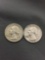 2 Count Lot of United States Washington Silver Quarters - 90% Silver Coins from Estate