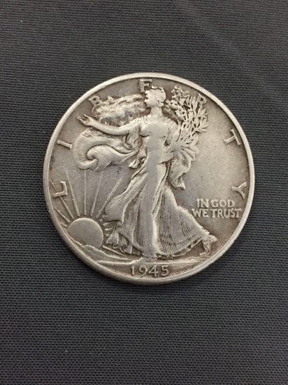 1945-D United States Walking Liberty Silver Half Dollar - 90% Silver Coin from Estate