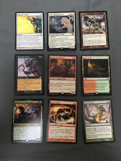 9 Count Lot of Magic the Gathering Gold Symbol Rare Cards from Collection - Unresearched