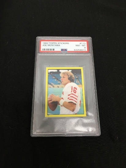 PSA Graded NM-MT 8 - 1982 Topps Stickers Joe Montana #113