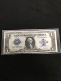 1923 United States Washington $1 Silver Certificate Horse Blanket Bill Currency Note From Estate