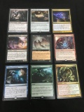 9 Count Lot of Magic the Gathering Gold Symbol Rare Cards from Collection - Unresearched