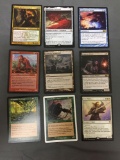 9 Count Lot of Magic the Gathering Gold Symbol Rare Cards from Collection - Unresearched