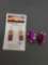 Lot of Two Purple Toned Fashion Jewelry, One Pair of Dyed Abalone Earrings & Handmade Pair of Dangle