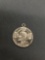 Theda Designer Detailed Round 20mm Diameter I am a Baptist Sterling Silver Pendant