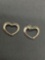 Lot of Two 15x13mm Ribbon Heart Sterling Silver Pendants