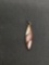 Marquise Shaped 18x4.5mm Pink Mother of Pearl Inlaid Sterling Silver Pendant