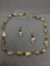 Lot of Two Matched Set Murano Glass Hand-Strung Beaded Fashion Jewelry, One 30in Long Necklace &