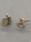 Lot of Two Detailed Sterling Silver Charms, One Windmill & One Oil Tower
