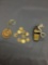 Lot of Brass Items, One Military Whistle, One Goodwill Games Keychain & Set of Coins