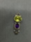 Roie Jaque Designer 27x10mm Sterling Silver Pendant w/ Oval Faceted Peridot Center & Oval Amethyst
