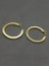 Round Resin Decorated Gold-Tone 31mm Diameter 3mm Wide Pair of Sterling Silver Hoop Earrings