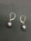 Oval 9x7mm Baroque Pearl Drop Featured Pair of Lever Back Sterling Silver Earrings