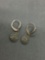 Round 8mm Milgrain Marcasite Detailed Signed Designer Pair of Sterling Silver Lever Back Earrings