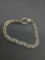 Byzantine Link 7mm Wide 8in Long Sterling Silver Bracelet